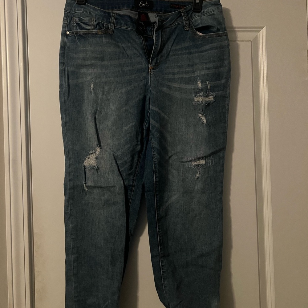 Distressed Blue Jeans